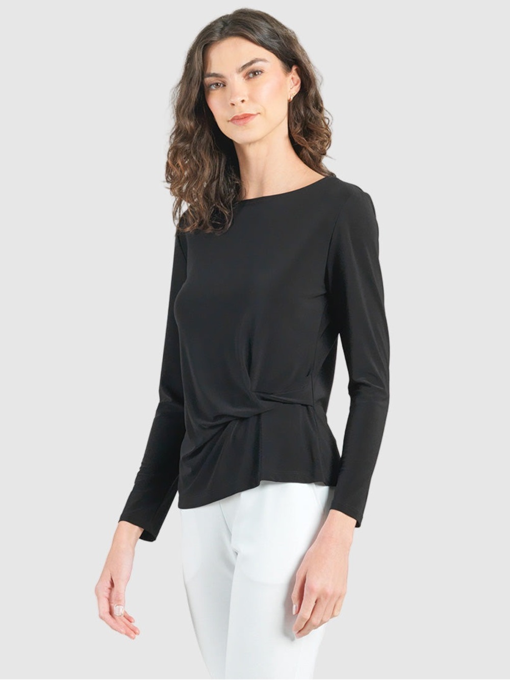 🙋🏻♀️Clara Sunwoo Side Twist Top - Black